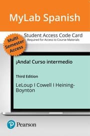 Tapa de MyLab Spanish with Pearson EText -- Access Card for 2020 Release -- for ¡Anda! Curso Intermedio (Multi-Semester Access)