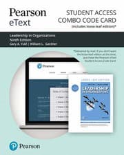Tapa de Pearson EText for Leadership in Organizations -- Combo Access Card