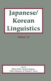 Tapa de Japanese/Korean Linguistics, Vol. 22