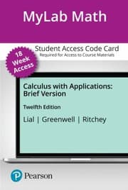 Tapa de MyLab Math with Pearson EText -- Access Card -- for Calculus with Applications, Brief Version (18-Weeks)