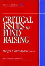 Tapa de Critical Issues in Fund Raising
