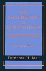 Tapa de The psychologist as expert witness