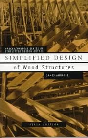 Tapa de Simplified Design of Wood Structures
