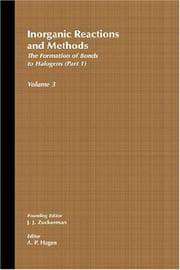 Tapa de Inorganic Reactions and Methods, The Formation of Bonds to Halogens (Part 1) (Inorganic Reactions and Methods)