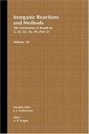Tapa de The Formation of Bonds to C,Si, Ge,Sn,Pb (Part 2), Volume 10, Inorganic Reactions and Methods