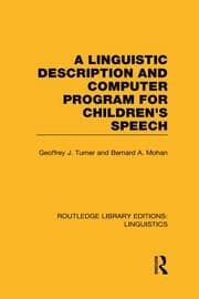 Tapa de Linguistic Description and Computer Program for Children's Speech (RLE Linguistics C)