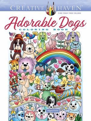 Tapa de Creative Haven Adorable Dogs Coloring Book