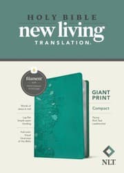 Tapa de NLT Compact Giant Print Bible, Filament Enabled Edition (Red Letter, LeatherLike, Peony Rich Teal)