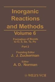 Tapa de Inorganic Reactions and Methods, Formation of Bonds to O, S, Se, Te, Po (Part 2) (Zuckerman: Inorganic Reactions and Methods)