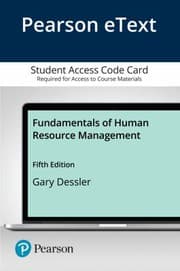 Tapa de Pearson EText Fundamentals of Human Resource Management -- Access Card
