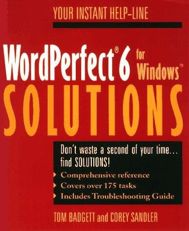 Tapa de WordPerfect 6 for Windows solutions