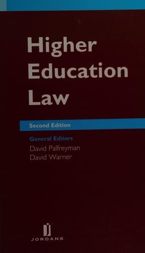 Tapa de Higher education law