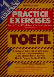 Tapa de Barron's practice exercises for the test of English as a foreign language, TOEFL