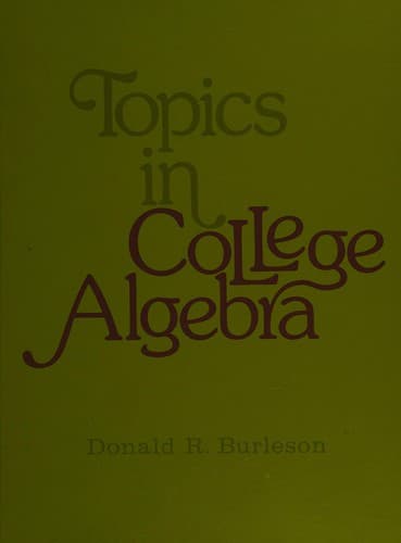 Tapa de Topics in college algebra