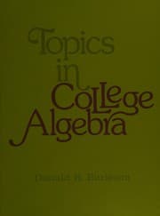 Tapa de Topics in college algebra