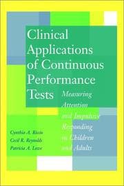 Tapa de Clinical applications of continuous performance tests