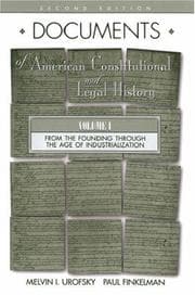 Tapa de Documents of American constitutional and legal history