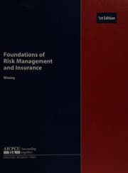 Tapa de Foundations of risk management and insurance