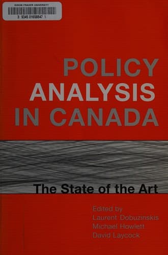 Tapa de Policy analysis in Canada