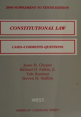 Tapa de Constitutional law 2009