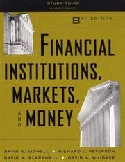 Tapa de Financial Institutions, Markets, and Money, Study Guide