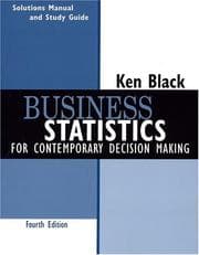 Tapa de Business Statistics, Student Study Guide