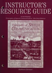 Tapa de Instructor's resource package to accompany Principles of speech communication