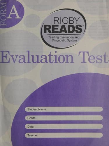 Tapa de Rigby reads evaluation test grade 4 form a.