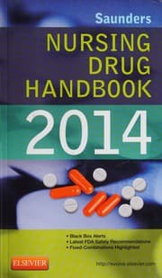 Tapa de Saunders Nursing Drug Handbook 2014