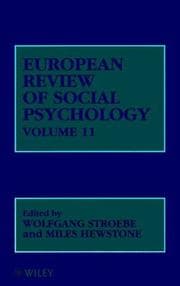Tapa de European Review of Social Psychology, Volume 11