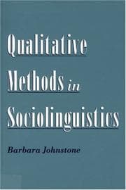 Tapa de Qualitative methods in sociolinguistics