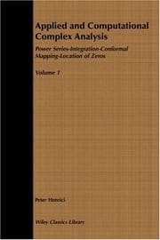 Tapa de Applied and Computational Complex Analysis, Power Series Integration Conformal Mapping Location of Zero