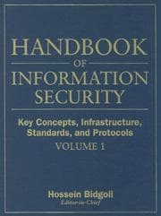 Tapa de Handbook of Information Security, Key Concepts, Infrastructure, Standards, and Protocols