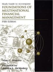 Tapa de Study Guide to accompany Foundations of Multinational Financial Management