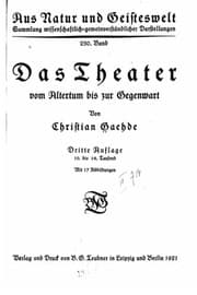 Tapa de Das Theater altertum bis zur gegenwart