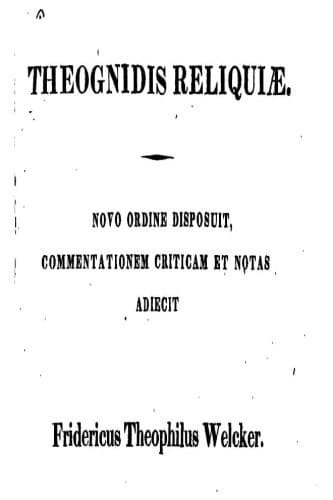 Tapa de Theognidis Reliquiae