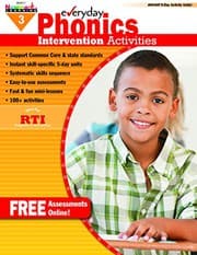 Tapa de Newmark Learning Grade 3 Everyday Intervention Activities Aid for Phonics