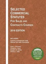 Tapa de Selected Commercial Statutes for Sales and Contracts Courses, 2018 Edition