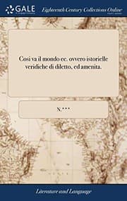 Tapa de Cosi va il mondo ec. ovvero istorielle veridiche di diletto, ed amenita.