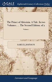 Tapa de The Prince of Abissinia. A Tale. In two Volumes. ... The Second Edition. of 2; Volume 1