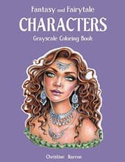 Tapa de Fantasy and Fairytale CHARACTERS Grayscale Coloring Book