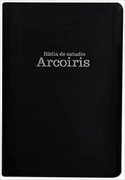 Tapa de Mass Market RVR 1960 Biblia de estudio Arco Iris, negro símil piel