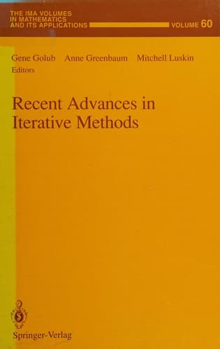 Tapa de Recent advances in iterative methods