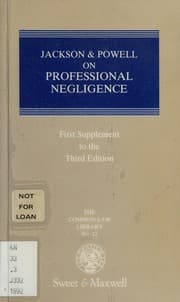 Tapa de Jackson and Powell on professional negligence