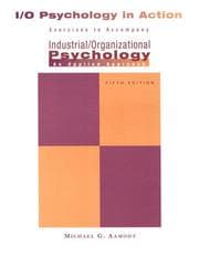 Tapa de Industrial/Organizational Applications Workbook for Aamodt's Industrial/Organizational Psychology