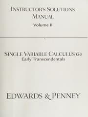 Tapa de Instructor's solutions manual [to accompany] Single variable calculus