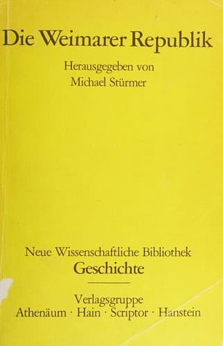 Tapa de Die Weimarer Republik
