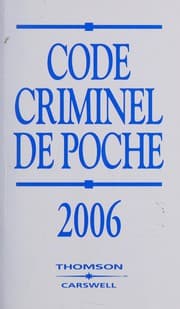 Tapa de Code criminel de poche, 2006