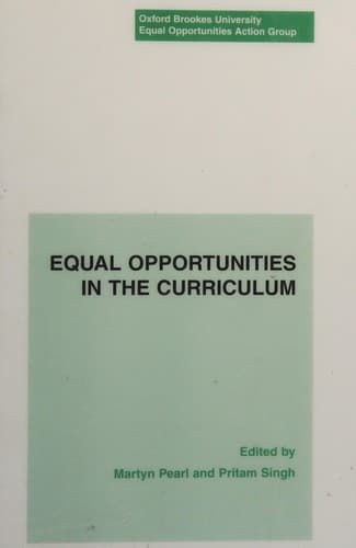 Tapa de Equal opportunities in the curriculum