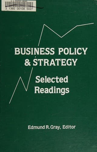 Tapa de Business policy and strategy
